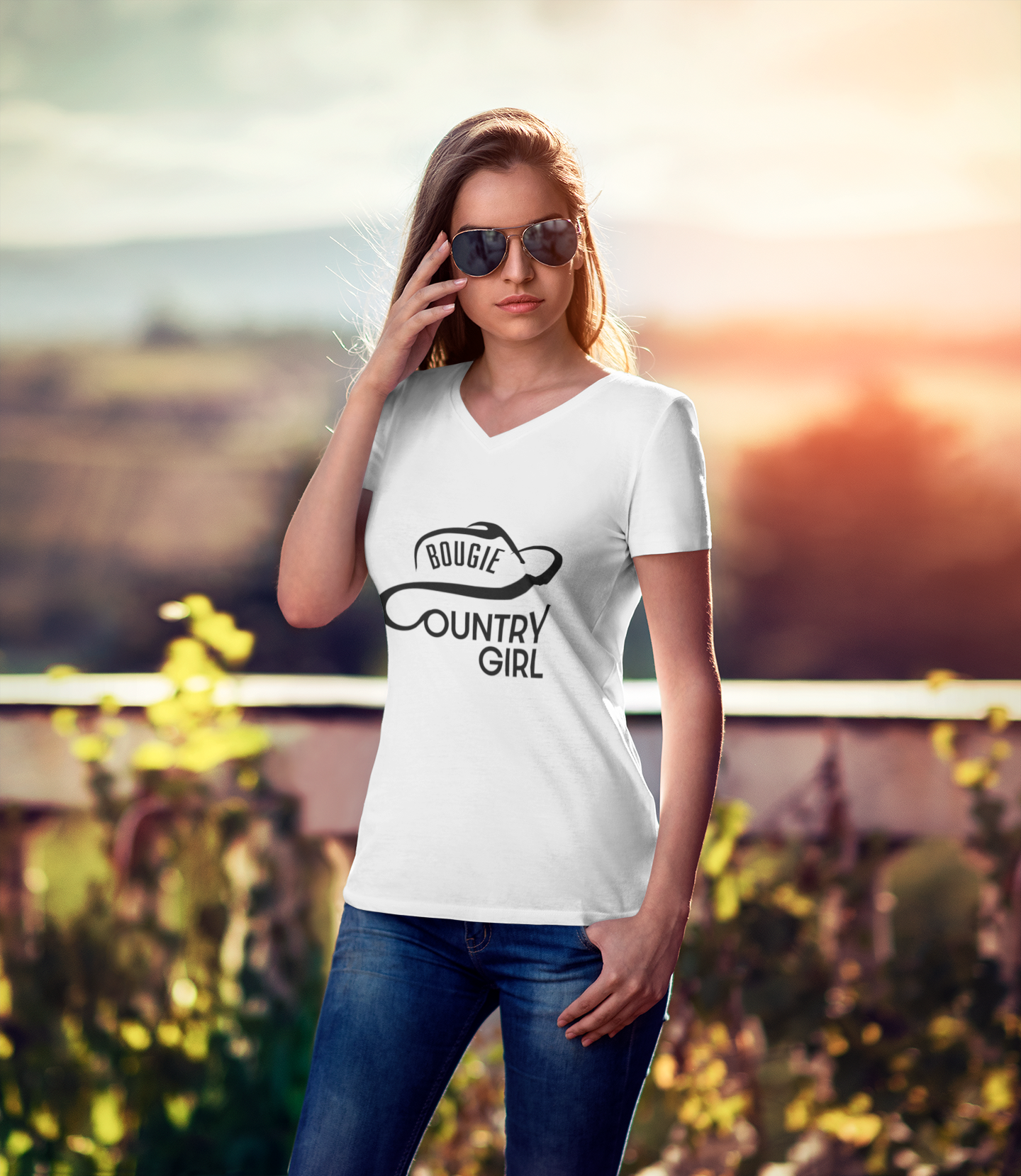 Bougie Country Girl V-Neck (Logo)
