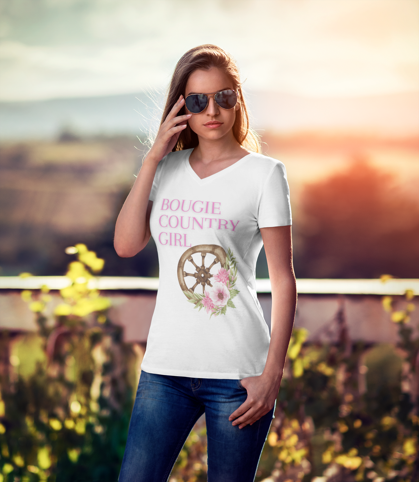 Wagon Wheel V-Neck