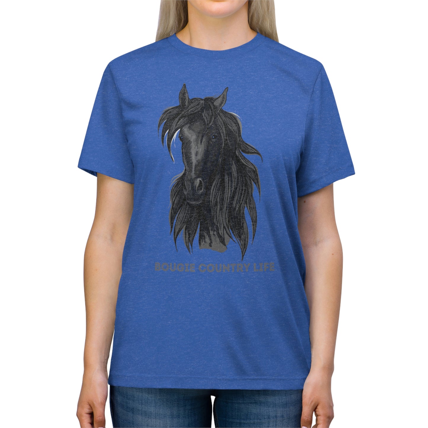 Bougie Country Girl (Horse Portrait) Triblend Tee