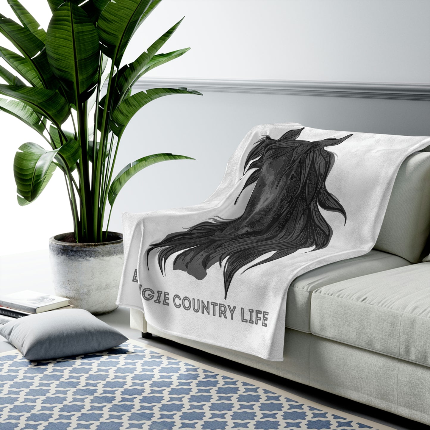 Horse Portrait Plush Blanket